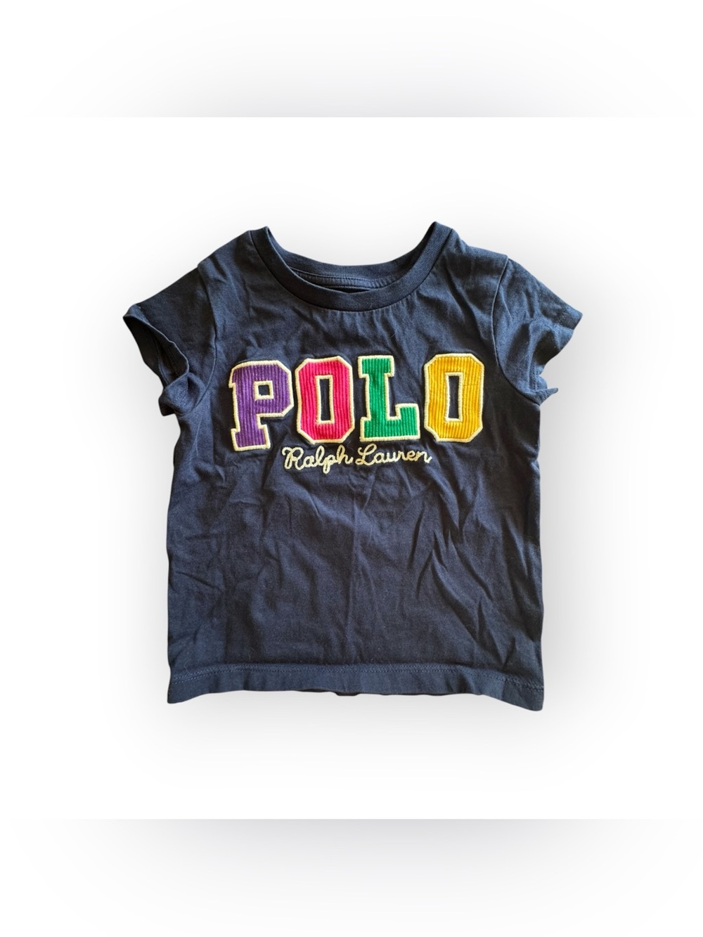 Polo by Ralph Lauren Navy Short Sleeve Tee with Multicolor POLO Patch
